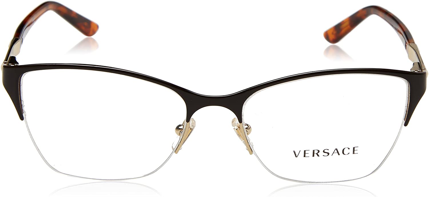 Versace Eyeglasses VE1218 1344 53mm Brown Pale Gold / Demo Lens