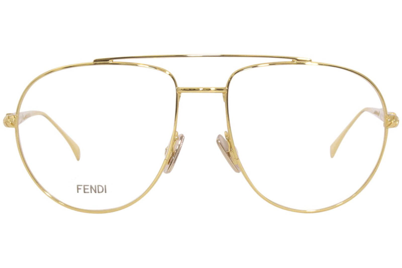Fendi Eyeglasses FF0446 001 56mm Yellow Gold / Demo Lens