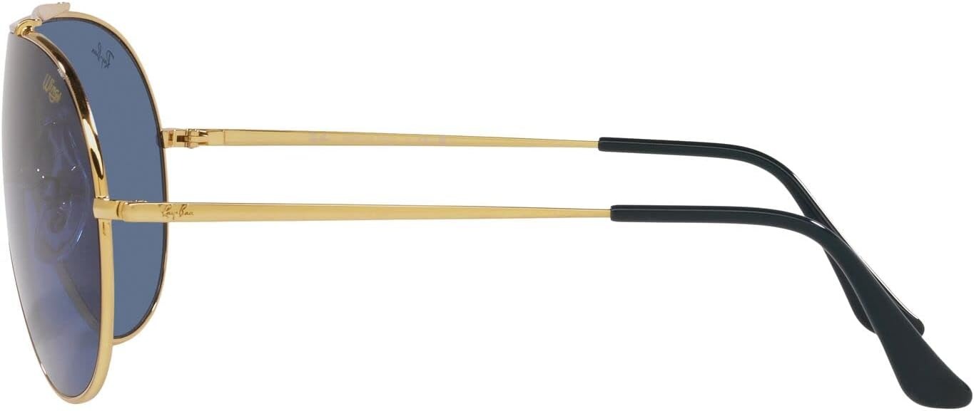 Ray-Ban RB3597 924580 Wings Shield Sunglasses Gold / Dark Blue Lens