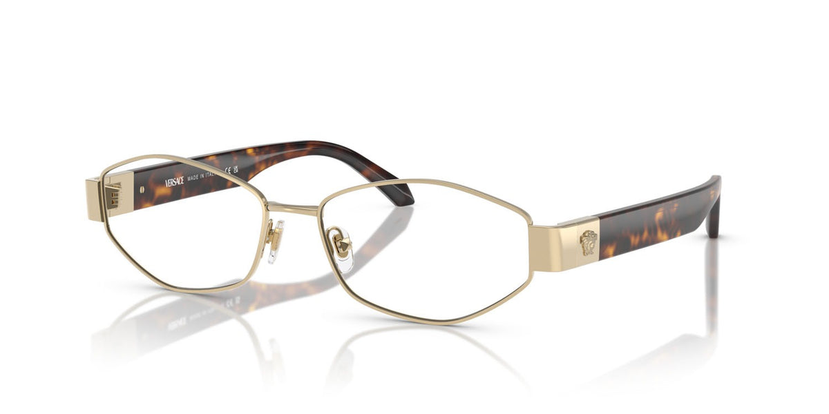 Versace VE1298 1252 Eyeglasses 53mm Havana Gold / Clear Demo Lens
