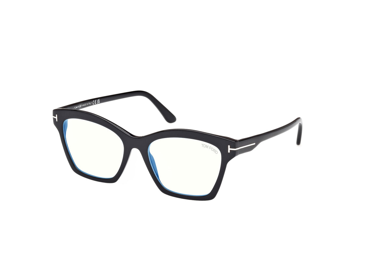 Tom Ford Eyeglasses FT5965-B 001 53mm Black / Blue Filter Lens