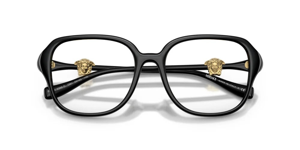 Versace VE3386D GB1 Eyeglasses 55mm Black / Clear Demo Lens