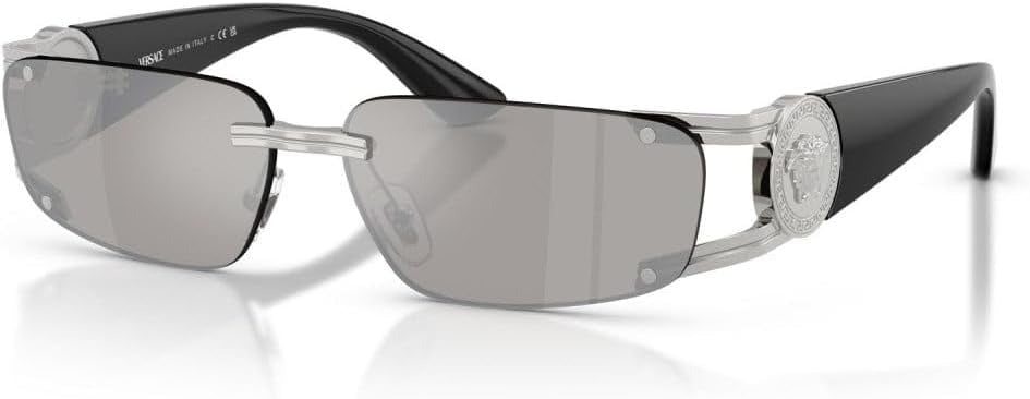 Versace VE2291 10016G Sunglasses 59mm Black / Light Grey Silver Mirror Lens