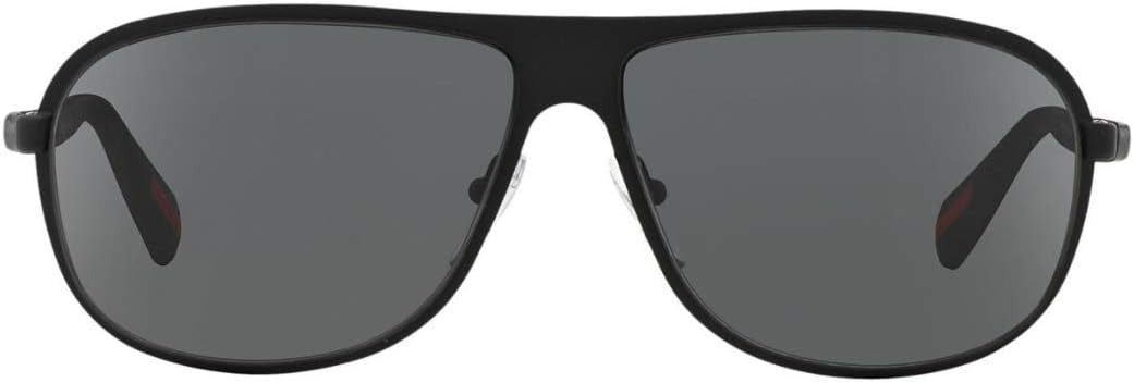 Prada Sport PS56OS DG01A1 Aviator Sunglasses 62mm Black Rubber / Dark Grey Lens