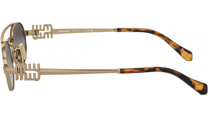 Miu Miu MU54ZS 7OE5D1 Sunglasses 53mm Gold / Grey Gradient Lens