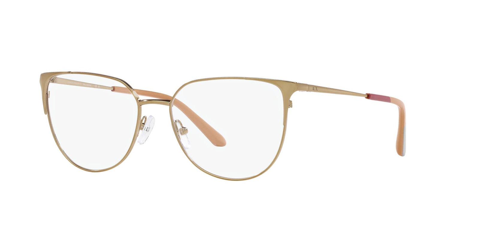 Armani Exchange Eyeglasses AX1058 6110 54mm Shiny Pale Gold / Demo Lens