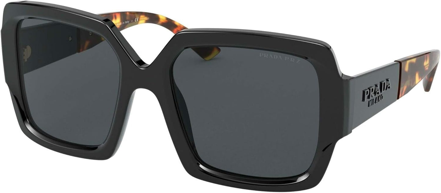 Prada PR21XS 1AB5Z1 Sunglasses 54mm Black Havana / Grey Polarized Lens