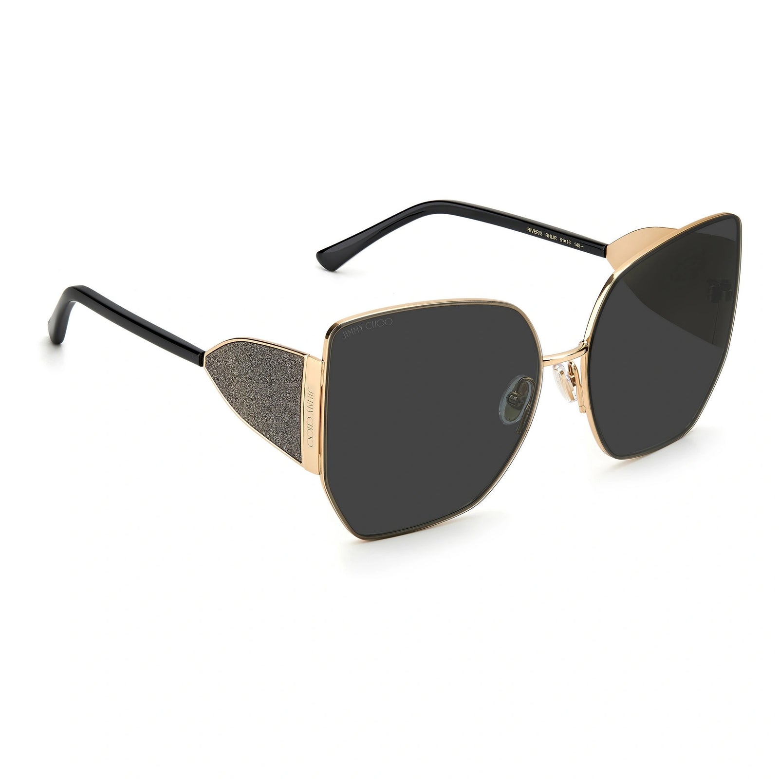 Jimmy Choo Sunglasses JC RIVER/S RHL IR 61mm Gold Black / Grey Lens