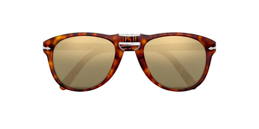 Persol Sunglasses PO0714SM 24/AM 54mm Havana / Mirror 24K Gold Plated Lens
