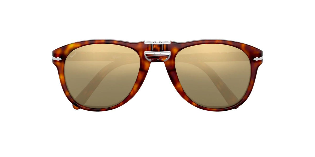 Persol Sunglasses PO0714SM 24/AM 54mm Havana / Mirror 24K Gold Plated Lens