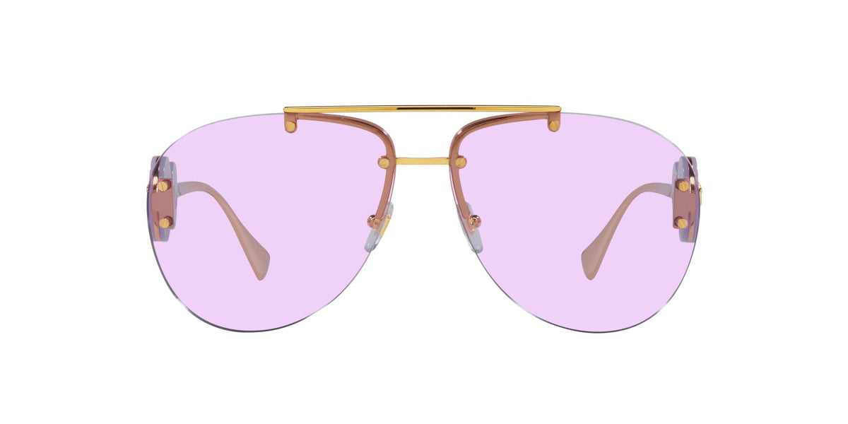 Versace Sunglasses VE2250 14871A 63mm Gold / Light Violet Lens