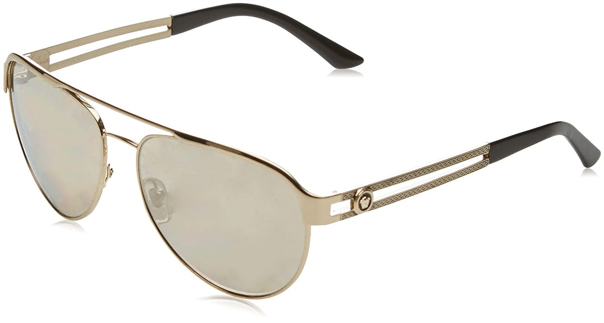 Versace VE2165 1252/5A 58mm Sunglasses, Pale Gold / Lt Brown Mirror Gold