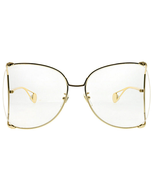 Gucci Sunglasses GG0252S 001 63mm Gold / Transparent Lens