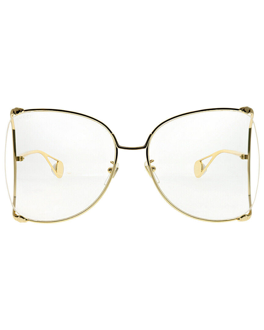 Gucci Sunglasses GG0252S 001 63mm Gold / Transparent Lens