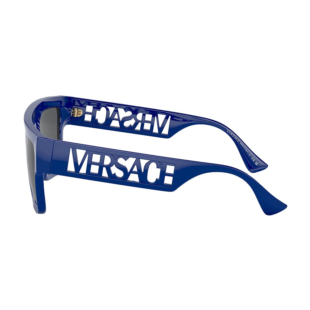Versace VE4430U 529487 Rectangle Sunglasses 53mm Bluette / Dark Grey Lens