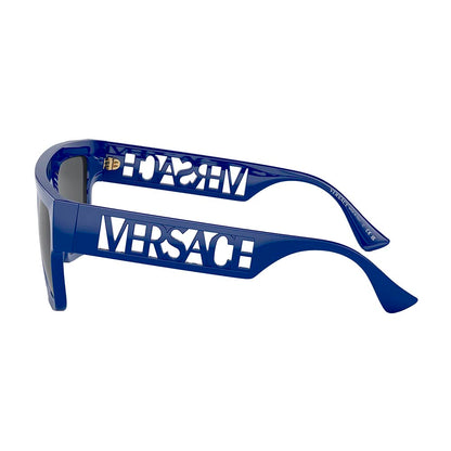 Versace VE4430U 529487 Rectangle Sunglasses 53mm Bluette / Dark Grey Lens
