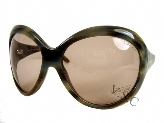 Tom Ford Anna Sunglasses TF64 559 64mm Green Horn / Grey Green Lens (VINTAGE)