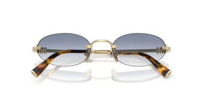 Miu Miu MUA54S ZVN80O Sunglasses 51mm Pale Gold / Clear Light Blue Gradient Lens