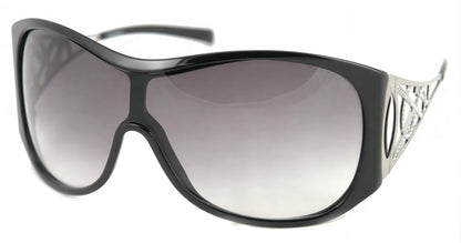 Saint Laurent YSL 6107/S 28400 Sunglasses Black Strass / Grey Gradient Lens