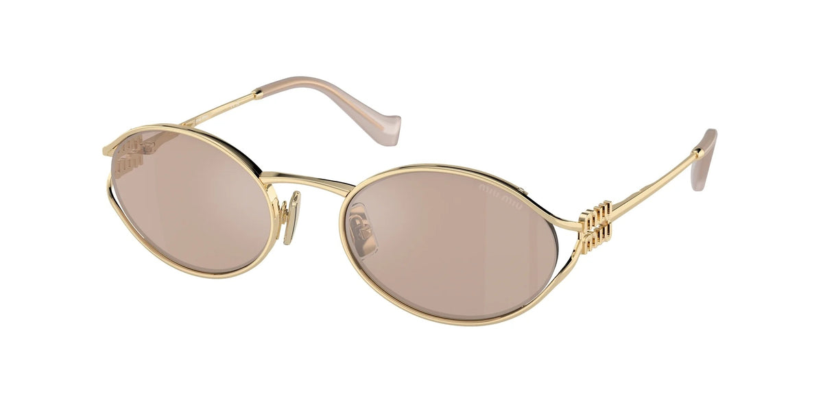 Miu Miu Sunglasses MU 52YS ZVN20F 54mm Pale Gold / Pink Mirror Silver Lens