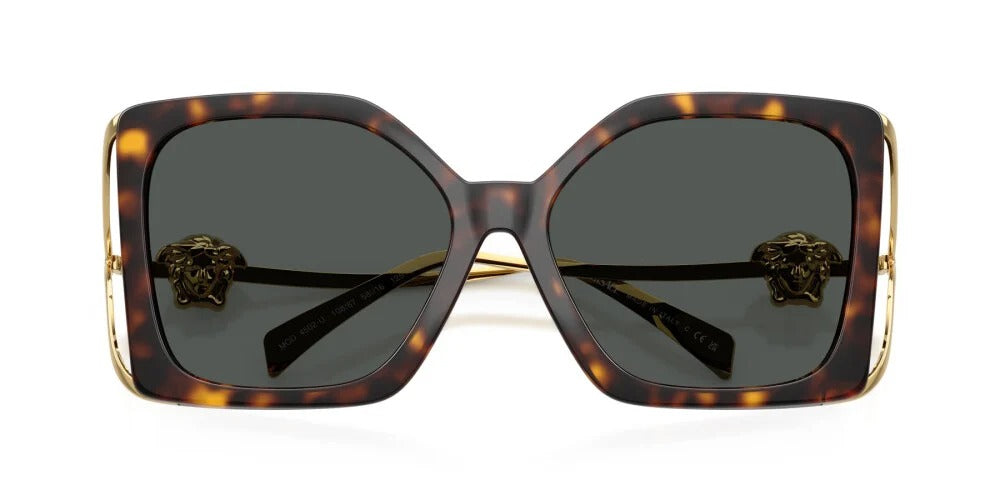Versace VE4502U 108/87 Sunglasses 58mm Havana / Dark Grey Solid Lens