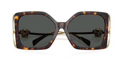 Versace VE4502U 108/87 Sunglasses 58mm Havana / Dark Grey Solid Lens