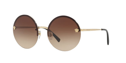 Versace VE2176 1252/13 Round Sunglasses Pale Gold, Brown Gradient Lens