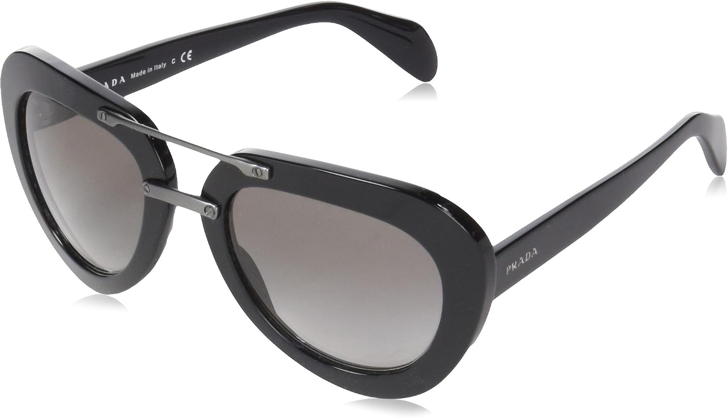Prada Sunglasses PR28RS 1AB0A7 52mm Black / Grey Gradient Lens