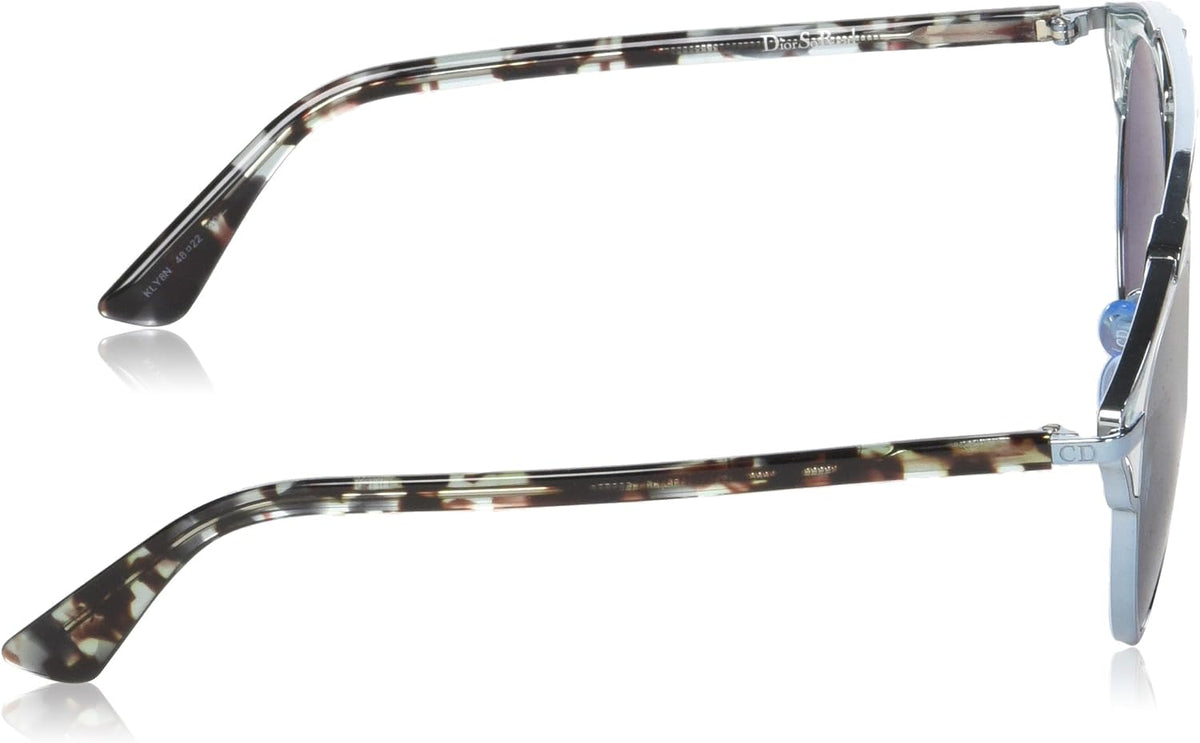 Dior DIORSOREAL KLY8N 48mm Sunglasses Silver-Blue-Havana / Blue Solid Lens - image 2