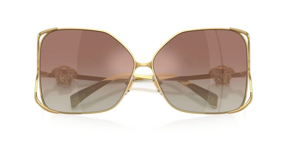 Versace Sunglasses VE2288 1002B8 62mm Gold / Gradient Brown Mirror Silver Lens