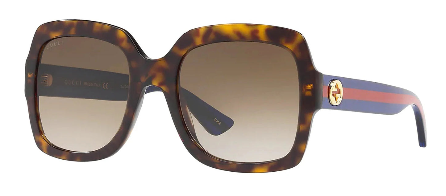 Gucci GG0036SN 004 Sunglasses Havana Blue / Brown Gradient Lens