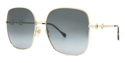 Gucci GG0879S 001 Sunglasses 61mm Gold / Grey Gradient Lens