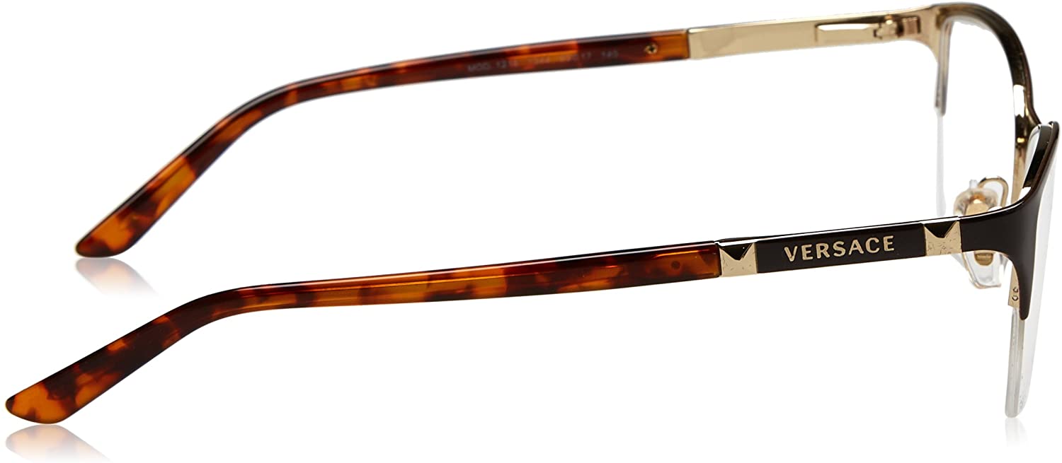 Versace Eyeglasses VE1218 1344 53mm Brown Pale Gold / Demo Lens