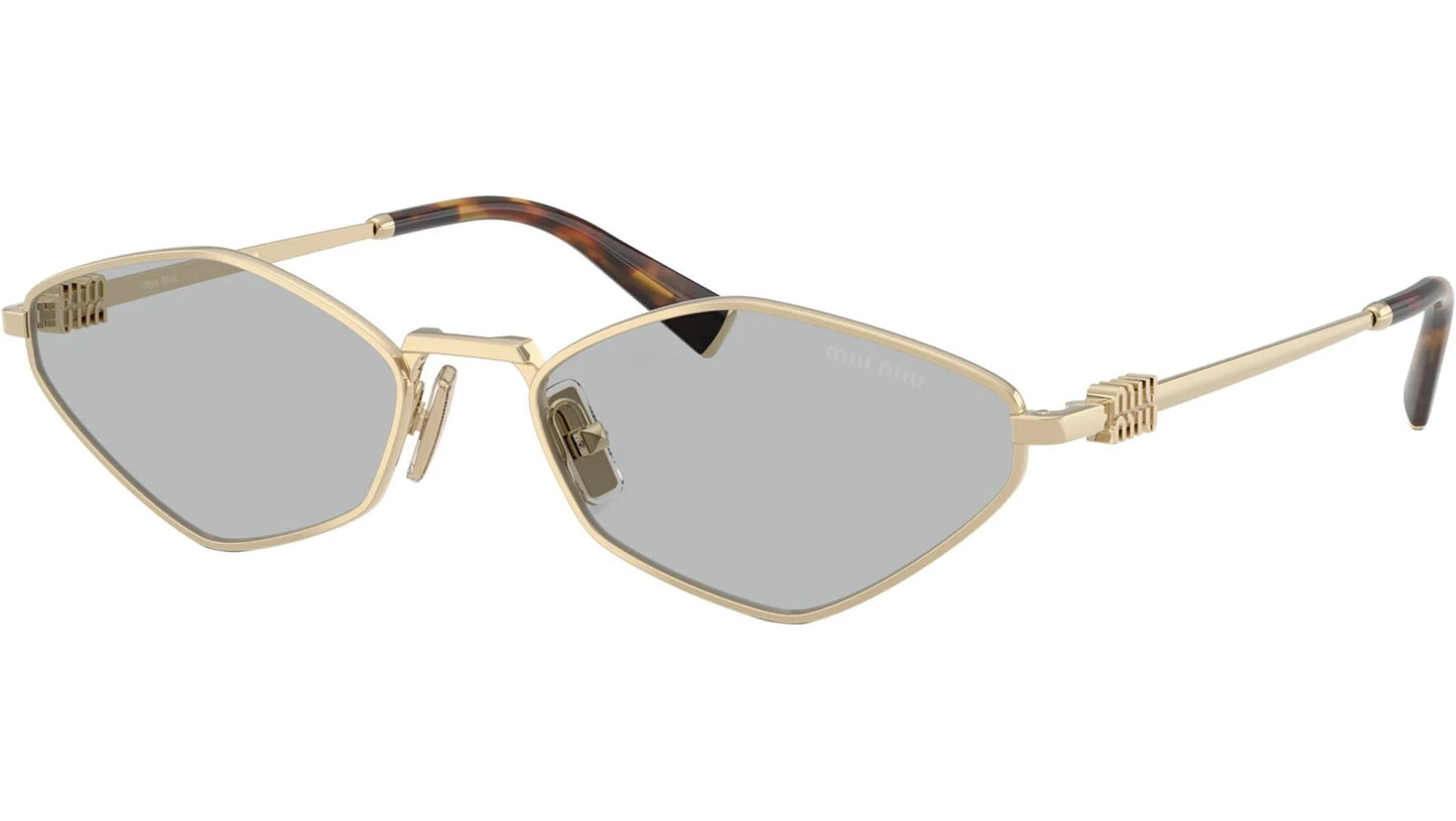 Miu Miu MU56ZS ZVN50K Oval Sunglasses 56mm Pale Gold / Light Grey Lens