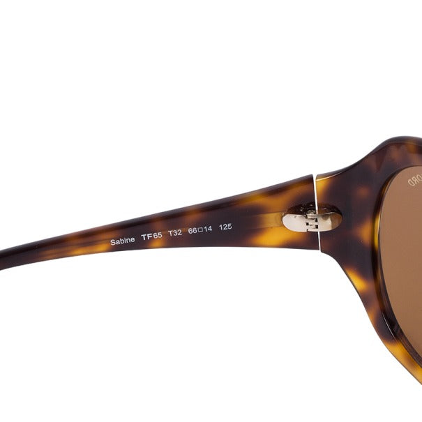 Tom Ford Sabine Sunglasses TF65 T32 66mm Tortoise / Dark Brown Lens (VINTAGE)