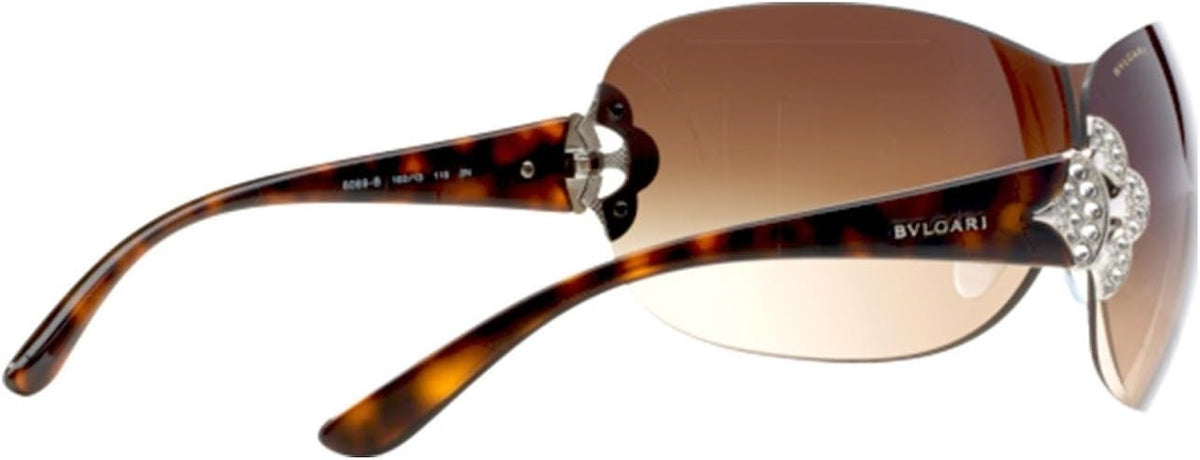 Bvlgari Vintage Sunglasses BV6069B 10213 37mm Silver / Brown Gradient Lens