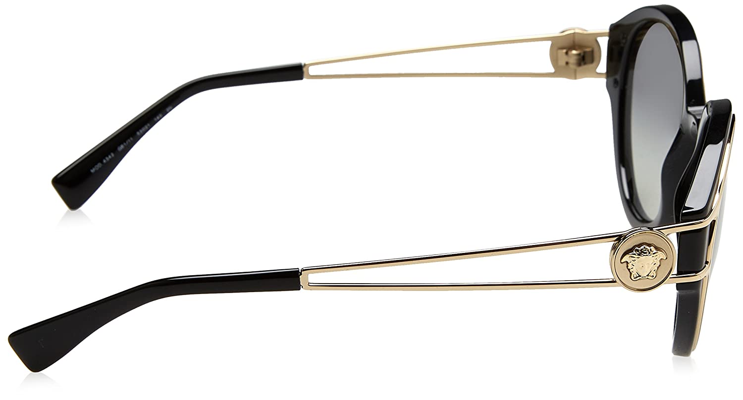 Versace Sunglasses VE4342 GB1/11 53mm Black Pale Gold / Grey Gradient Lens