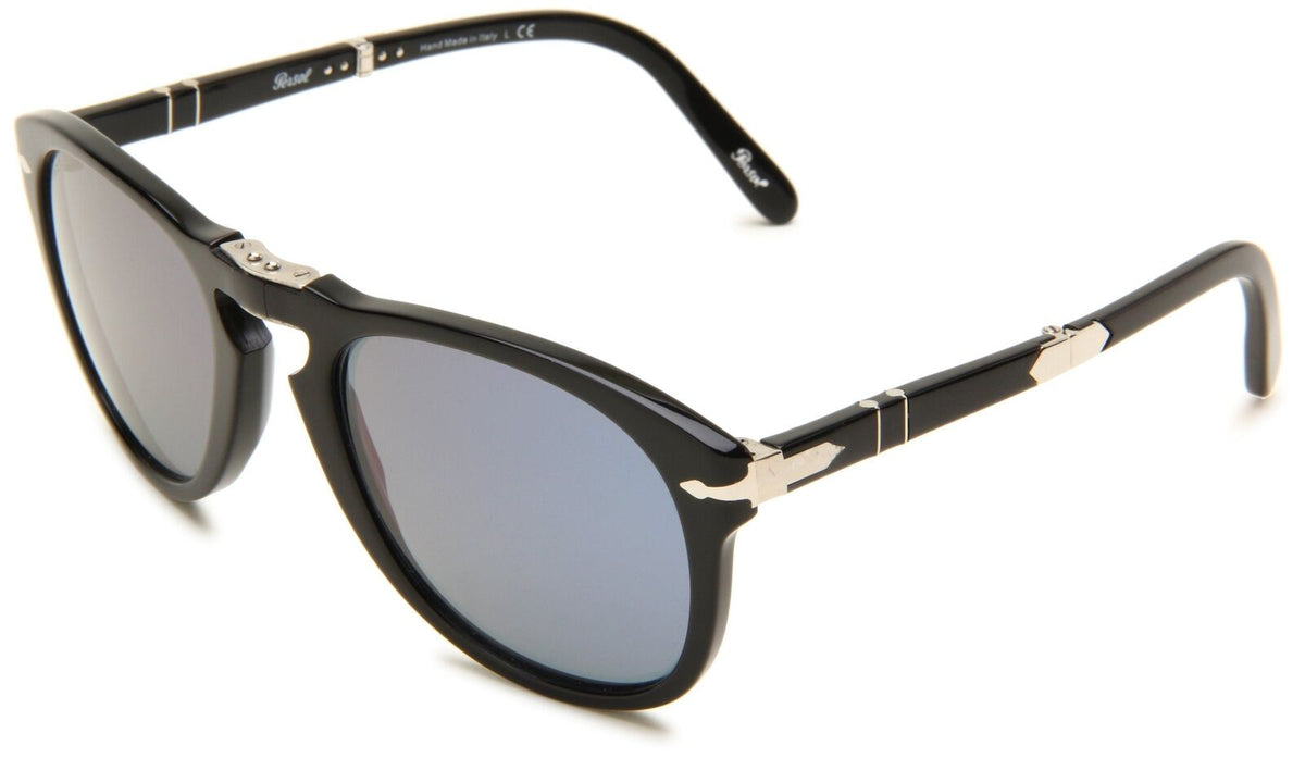 Persol Steve McQueen Sunglasses PO714SM 95/56 52mm Black / Blue Lens