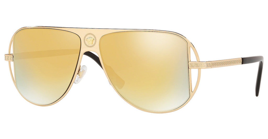 Versace Pilot Sunglasses VE2212 10027P 57mm Gold / Brown Mirror Gold Lens