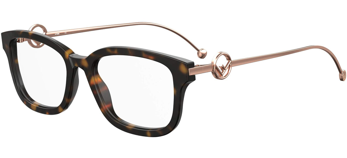 Fendi Eyeglasses FF0418 02IK 51mm Havana / Demo Lens