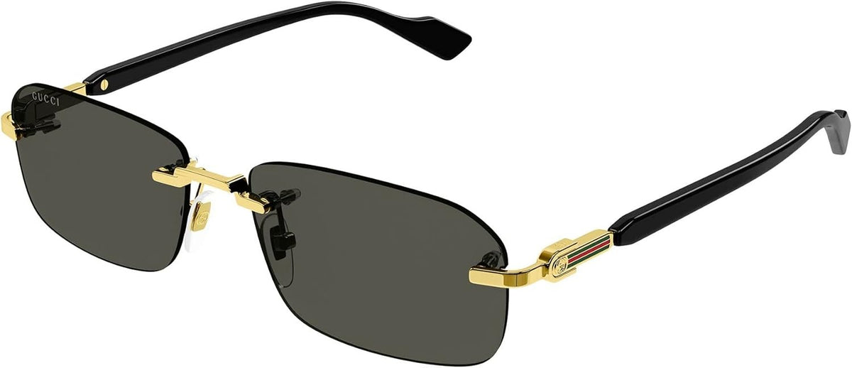 Gucci Sunglasses GG1221S 001 56mm Black-Gold / Grey Lens
