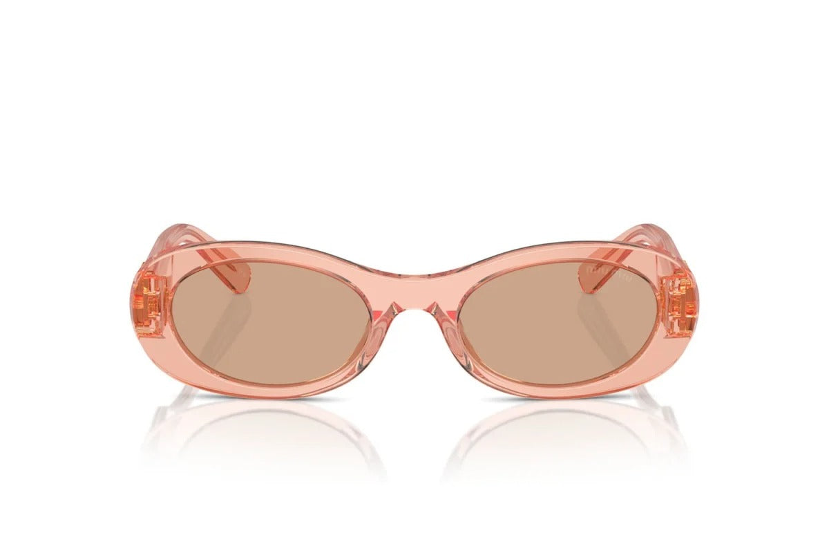 Miu Miu MU 06ZS 13T1P1 Sunglasses 50mm Pink Transparent / Brown Lens