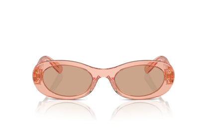 Miu Miu MU 06ZS 13T1P1 Sunglasses 50mm Pink Transparent / Brown Lens