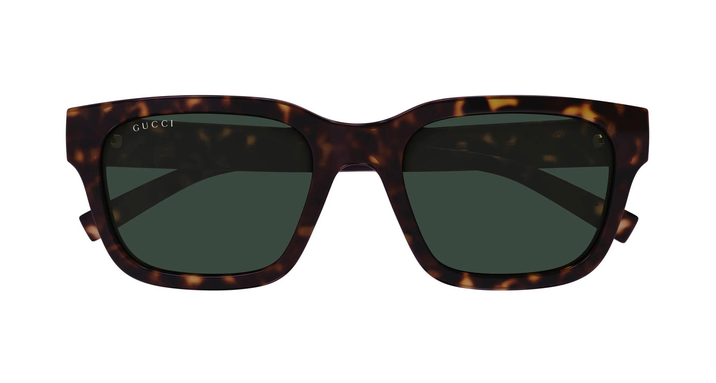 Gucci GG1857S 002 Square Sunglasses 55mm Havana / Green Solid Lens