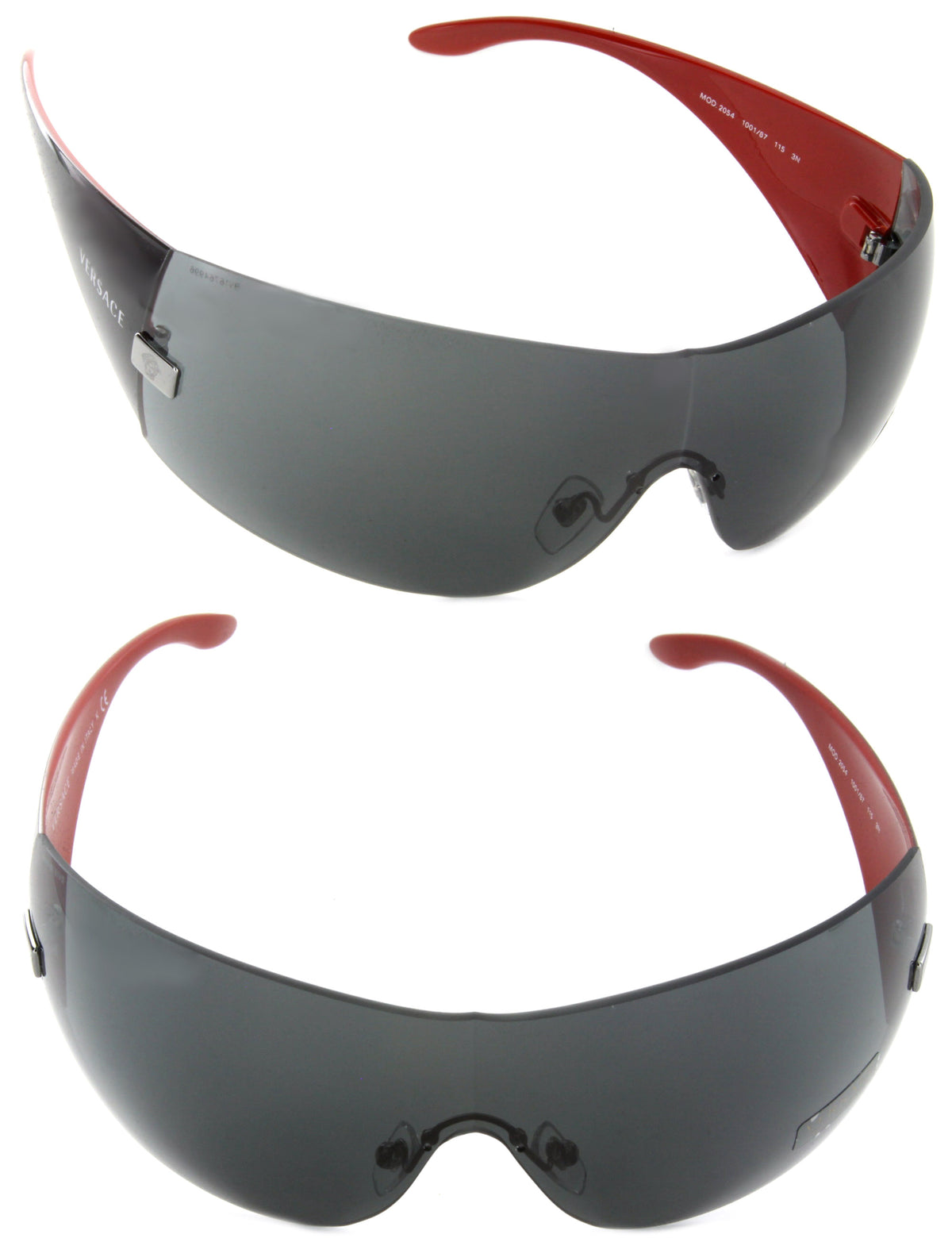 VERSACE Shield Sunglasses VE2054 100187 Black / Gray Lens