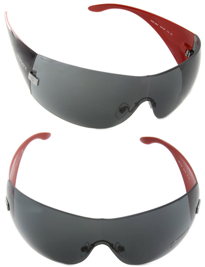 VERSACE Shield Sunglasses VE2054 100187 Black / Gray Lens
