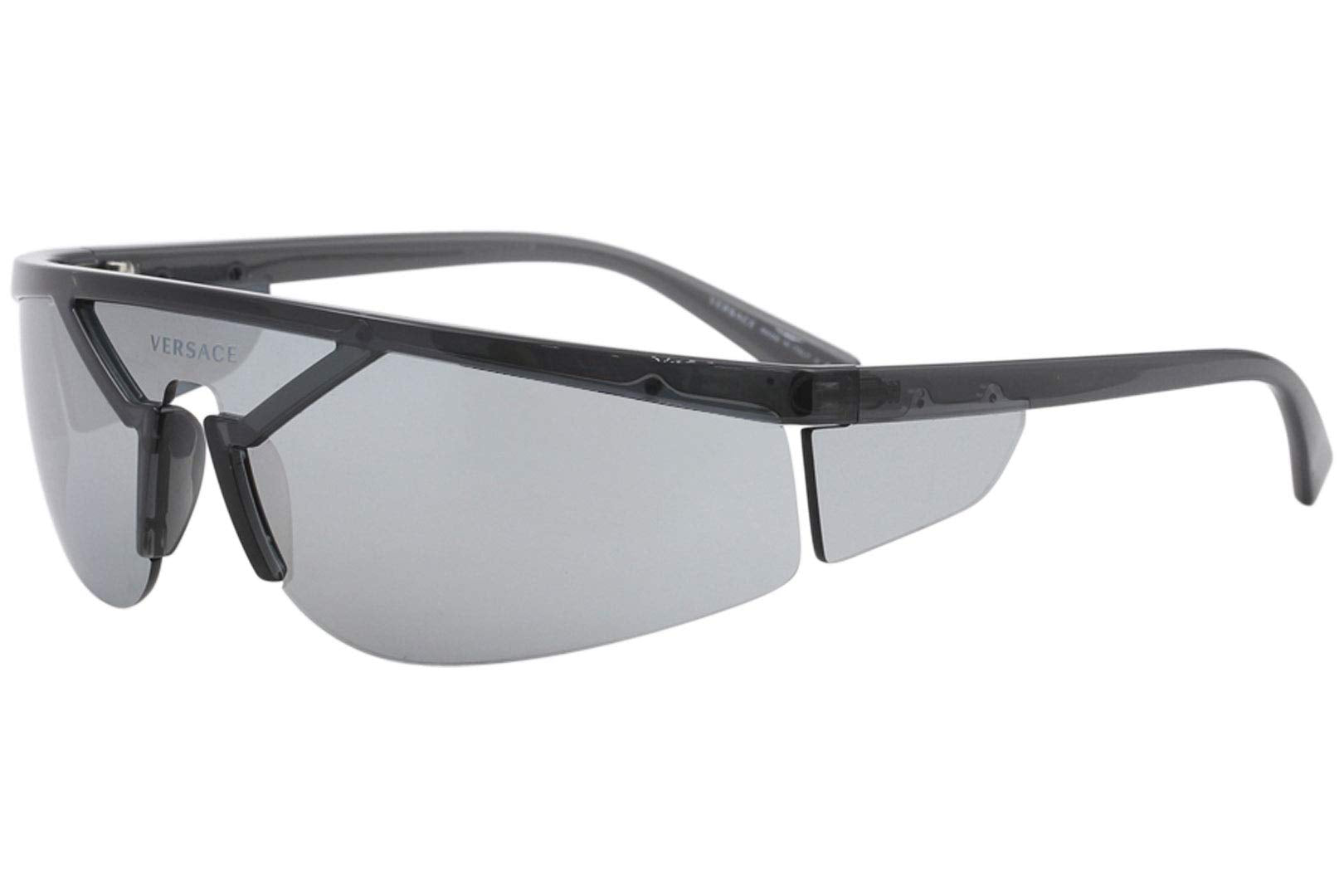 Versace Sunglasses VE4349 52811U Transparent Dark Grey / Blue Mirror Silver