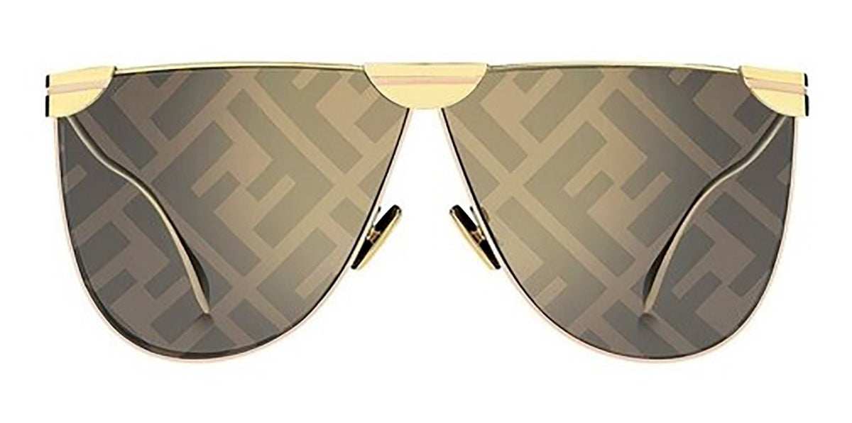 Fendi FF0467/S 2F7/7Y Sunglasses 69mm Gold / Gold Logo Solid Lens