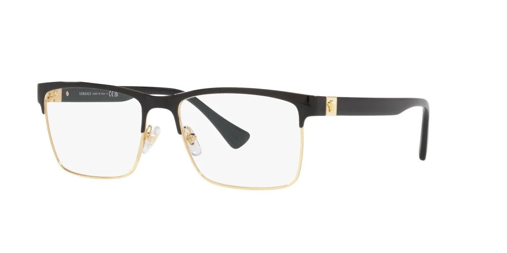 Versace VE1285 1443 Eyeglasses 56mm Black Gold / Clear Demo Lens