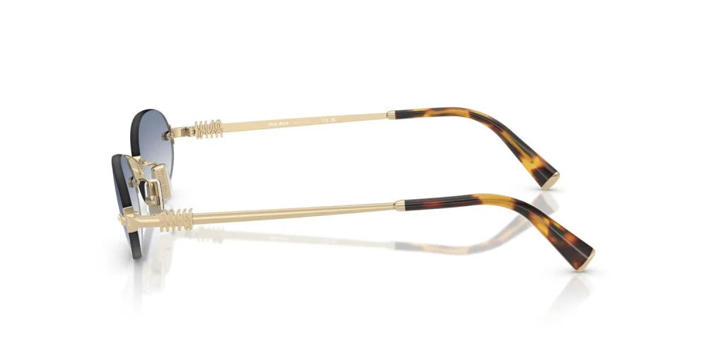 Miu Miu MUA54S ZVN80O Sunglasses 51mm Pale Gold / Clear Light Blue Gradient Lens